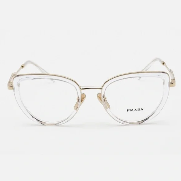 *NWT* Prada Gold/Clear Eyelass Frames